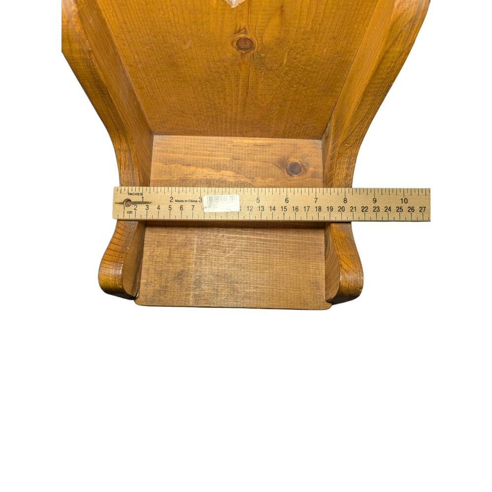 Vintage Country Style Pine Doll Chairs / Bookends with Heart Cutouts - Pair - Picture 10 of 12